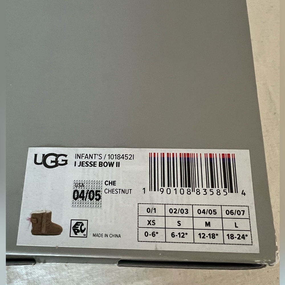 🎀Unworn, new in box Baby Girl Uggs Sz 5 Pink Bow 🎀 - Picture 6 of 8
